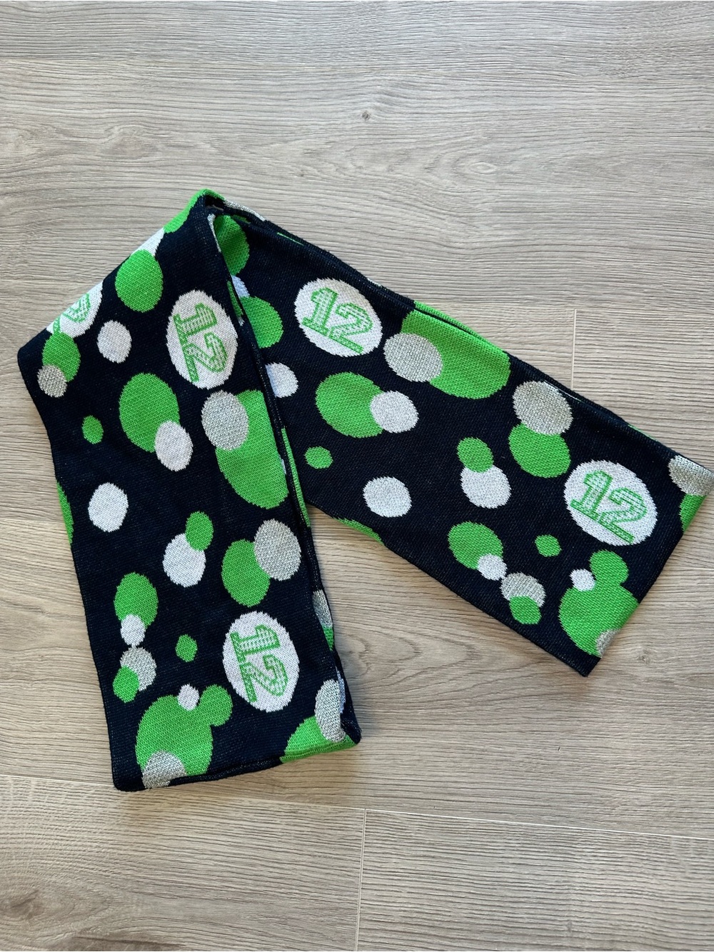Seattle Seahawks Infinity Scarf Navy Green Metallic NFL Fan Gear